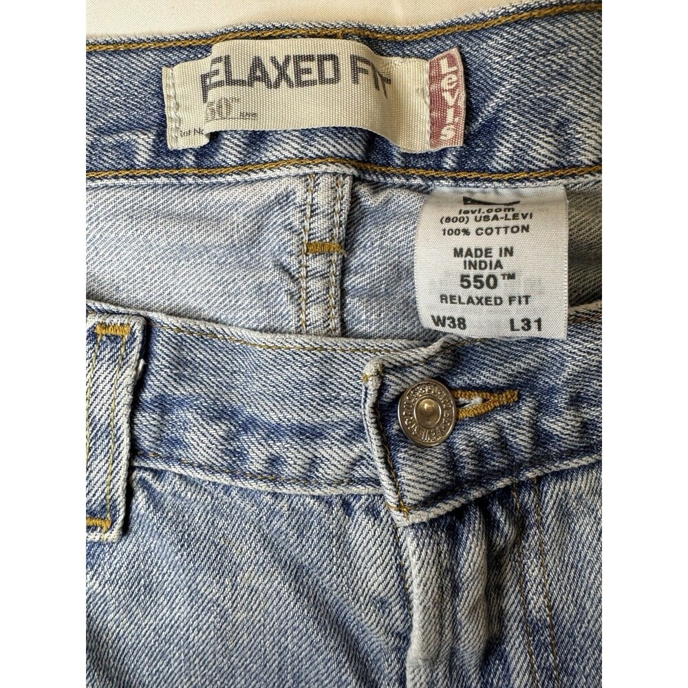 Levi's 550 Jeans Mens 38x30 Blue Washed Denim Relaxed Fit Straight Leg Y2K Vtg - Picture 3 of 8